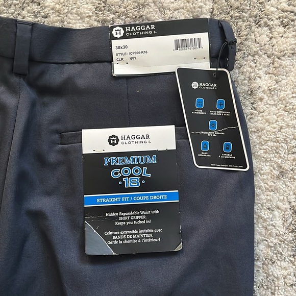 Brand New Men’s Golf Pants Haggar Navy Blue. - Picture 2 of 7